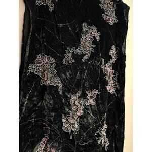 VTG Womens Velvet Burnout Scarf Gypsy Witchy Dark Feminine Boho Whimsigoth Y2K
